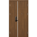 Cửa thép vân gỗ chống cháy Galaxy 2 cửa lệch GLX STEEL 505 VG12